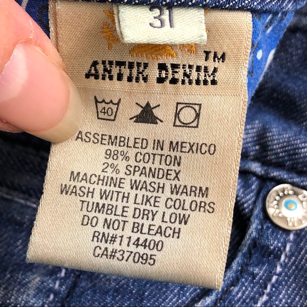 Antik Denim Embroidered Graffiti Pockets Boot 31 - Picture 4 of 7